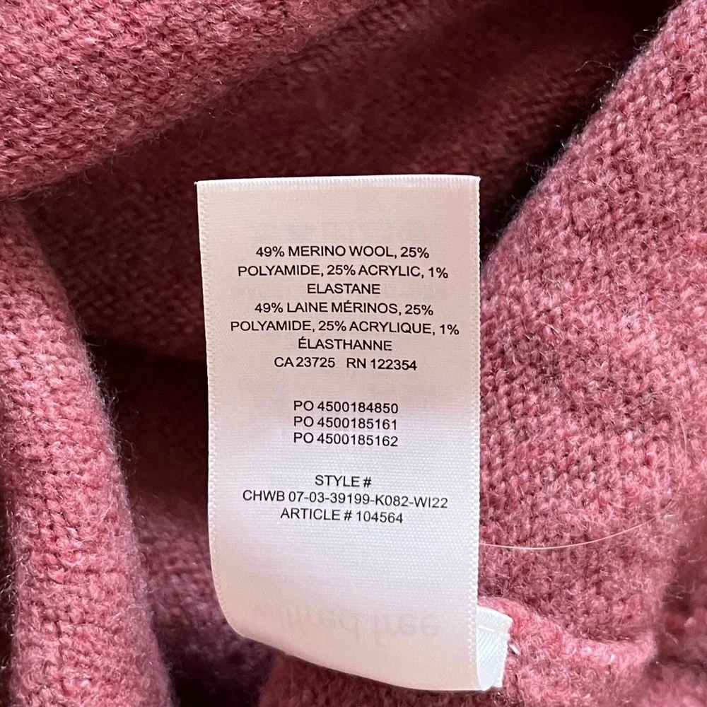 Aritzia WILFRED FREE Aspen Turtleneck Sweater XS Oversized Merino Wool Blend - Picture 7 of 9